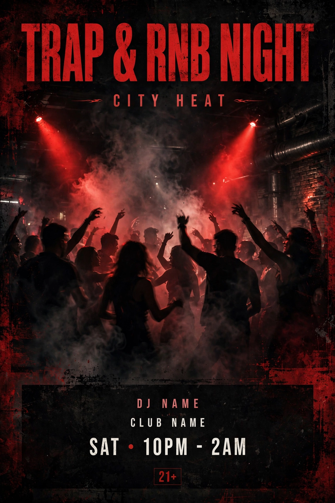 City Heat flyer template preview — local R&B night