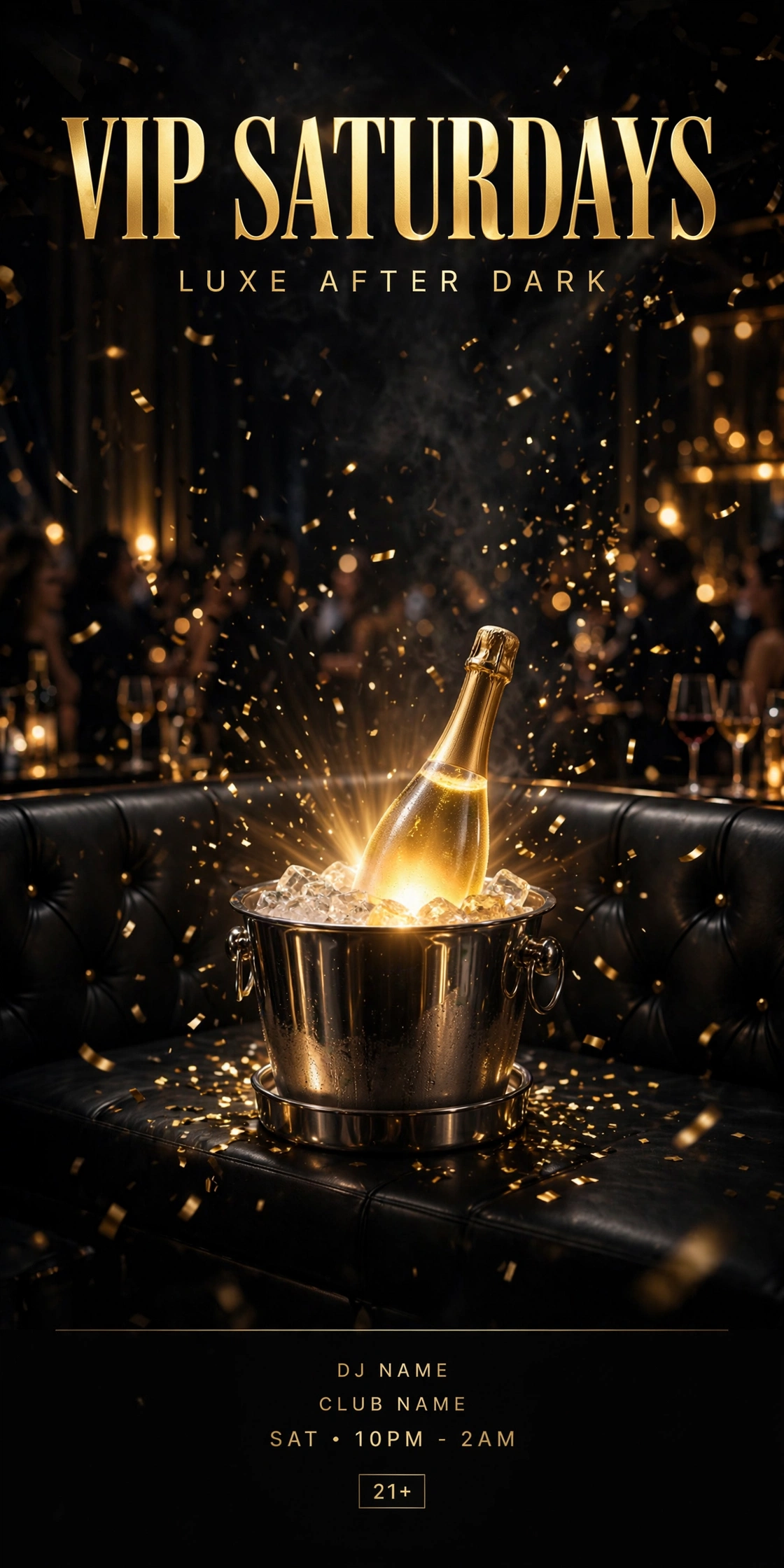 Luxe After Dark flyer template preview — VIP event
